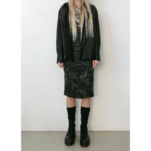 ZARA Women Green/Khaki Draped Tulle Midi Skirt NEW Size Small Whimsigoth Grunge